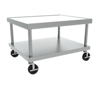 Vulcan Universal Stainless Steel Equipment Stand with Undershelf, 37-Inch Wide, 5-Inch Casters