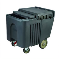 Winco Insulated Mobile Ice Caddy with Sliding Lid, 125 lb Capacity