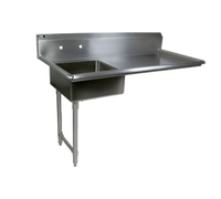 John Boos Straight Soiled Undercounter Dishtable with 10-Inch Backsplash, 50 x 30 x 44 Inches