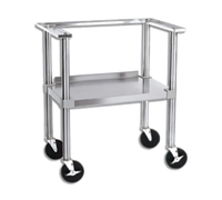 29 x 19 x 32-Inch Portable Stainless Steel Equipment Stand with Adjustable Shelf and Casters