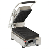 Pro-Max 2.0 7.5-Inch x 14.2-Inch Grooved Cast Iron Countertop Panini Press Sandwich Grill, 230V