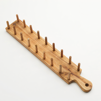 American Metalcraft 8-Compartment Acacia Wood Taco Holder with Handle