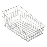 Winco Rectangular Wire Bagel / Pastry Serving Basket with Slanted Top, 18-1/2 x 11 x 8 Inches