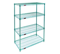 EagleGard 4-Tier Stationary Wire Starter Shelving Unit with QuadTruss Shelves, 72W x 24D x 63H