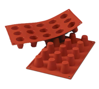 Silikomart Siliconeflex Mini Cylinder Baking Mold, 15-Cavity