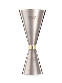 Barfly Slim Style 1 oz. and 2 oz. Gold-Banded Stainless Steel Jigger