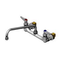 T&S Brass Wall Mount Mixing Faucet with 12-Inch Swing Nozzle and 8-Inch Adjustable Centers