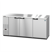 Hoshizaki BB80-S Three-Section Stainless Steel Back Bar Refrigerator, 80 Inch, Self-Contained