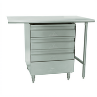 Advance Tabco 3-Tier Factory-Installed Stainless Steel Work Table Drawer Assembly with 20 x 20 x 5 Inch Drawers