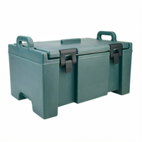 Cambro Ultra Pan Carrier Top-Loading Insulated Food Pan Carrier for GN Full-Size or Fractional Pans, 40 Qt., Granite Green