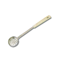 American Metalcraft 3 oz Perforated Portion Control Serving Spoon with Beige Bakelite Handle