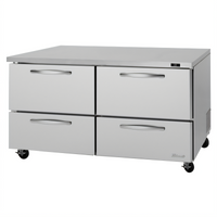 Turbo Air PRO Series 60-1/4 Inch Two-Section Undercounter Drawer Refrigerator with 4 Drawers
