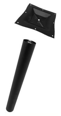 Standard Height Modular Restaurant Table Column with Square Spider Top, 3-Inch Diameter x 28.5-Inch Height, Black