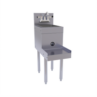 Glastender Freestanding Stainless Steel Underbar Blender Station with Dump Sink, 12 Inch W x 24 Inch D