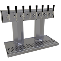 Glastender Countertop Tee Draft Dispensing Tower, 8-Faucet, Glycol-Cooled, Stainless Steel