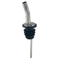 Spill-Stop Jet Liquor Pourer with Poly-Kork, Collarless Chrome-Plated