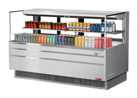 Turbo Air 70-3/4-Inch Low-Profile Horizontal Open Display Merchandiser with 2 Glass Shelves, 15.8 Cu. Ft., Self-Contained R-290