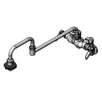T&S B-0599-CR Double Pantry Wall-Mount Mixing Faucet: 18-Inch Double-Joint Swing Nozzle, Adjustable 1/2-Inch NPT Inlets