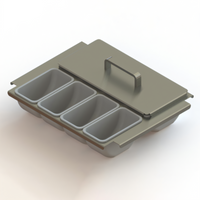 Glastender Underbar Partial Condiment Drawer Insert, 16-Inch Door Opening, Side-Serviced, Low Profile, 8-Cup