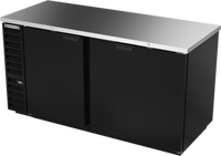 Beverage-Air BB68HC-B Two-Section Solid Door Back Bar Refrigerator with Stainless Steel Top