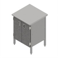 John Boos 14-Gauge 300-Series Stainless Steel Enclosed Work Table with Hinged Doors, 132 x 30 Inches