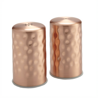 Copper Salt & Pepper Shaker Set with Hammered Finish, 2 oz.