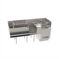 Krowne The Taffer Command Station 66-Inch No Cold Plate Underbar Command Station with Ice Bin, Speed Station, Hybrid Dual Sink, and Speedrail