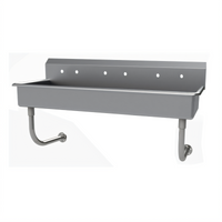 Advance Tabco Multiwash Wall-Mounted Hand Wash Sink, 60 Inch, 3 Faucet Hole Sets, ADA Compliant