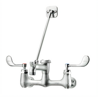 Royal Series Splash-Mounted Service Sink Faucet with 6-1/2 Inch Spout and Wrist Blade Handles