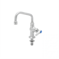 T&S Brass Deck-Mount Single-Temperature Stainless Steel Faucet with 6-Inch Swing Nozzle