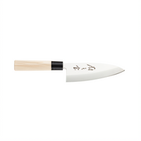 Mercer Culinary Asian Collection 6-Inch Deba Utility Knife, Stamped High-Carbon German Steel, Wood Handle