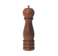 8-Inch Mahogany Wood Pepper Mill with Tempered Steel Grinding Mechanism