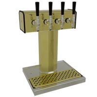 Glastender Tee Draft Single-Column Countertop Glycol-Cooled Draft Dispensing Tower with 4 Faucets
