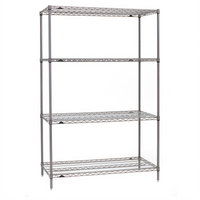 Metro Super Erecta Stationary Wire Starter Shelving Unit, 72W x 21D x 74H, 4 Shelves, Metroseal Gray
