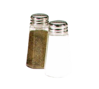 Dripcut® 2 oz Single Salt & Pepper Shaker with Stainless Steel Flat Top