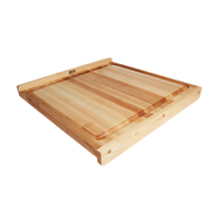 Boos Block Reversible Edge Grain Northern Hard Rock Maple Countertop Wood Cutting Board with Juice Groove and Counter Lip, 23-3/4 x 17-1/4 x 1-1/4 Inch