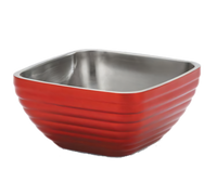 Vollrath Square Double Wall Insulated Serving Bowl, 5.2 Quart, Dazzle Red
