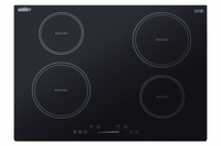 Summit Commercial 30-Inch 4-Zone Drop-In Induction Cooktop with Black Glass Surface