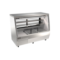 Omcan 71-Inch Full-Service Refrigerated Deli Display Case, Floor Model, Self-Contained