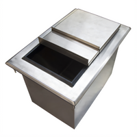 BK Resources 36-Inch x 20-Inch Drop-In Ice Bin with Sliding Cover, Without Cold Plate
