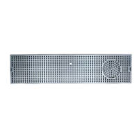39-Inch Surface Mount Stainless Steel Drip Tray Trough with Integral Glass Rinser