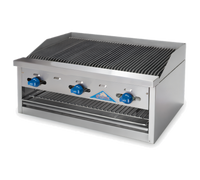 Comstock-Castle 36-Inch Countertop Gas Char-Broiler and Warmer Combination with Pull-Out Warming Rack