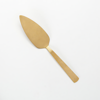 10-Inch Hammered Stainless Steel Pie Server with Vintage Gold Finish