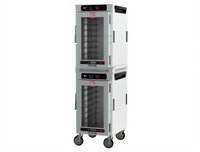 Metro HotBlox Narrow Dual Cavity Mobile Insulated Holding Cabinet, Clear Door, Touchscreen Controls