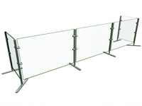 Hatco Flav-R-Shield Portable Single-Sided 3-Bay Full-Service Sneeze Guard, 108W x 18D x 27.5H