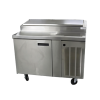 Delfield 48-Inch Single-Section Refrigerated Pizza Prep Table, 1 Door, 6 Third-Size Pan Capacity
