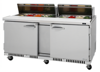 Turbo Air PRO 72-5/8-Inch Front Breathing Two-Section Sandwich/Salad Prep Table with 18-Pan Top