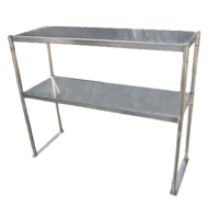 Serv-Ware 48-Inch Wide 2-Tier Stainless Steel Overshelf for Work Tables