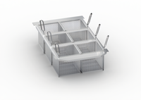 RATIONAL Portion Basket Kit with Frame, 6 x 1/6 GN Deep-Frying Baskets, For Size 2-S