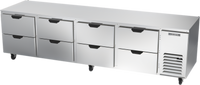 Beverage Air 119-Inch Wide Stainless Steel Undercounter Refrigerator with 8 Drawers